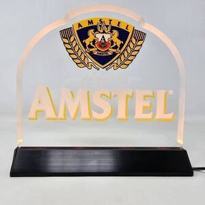 AMSTEL IMPORTED BEER EDGE LIT LIGHTED BACK BAR SIGN MAN CAVE 8" X 8"